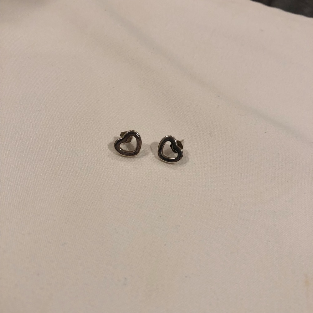 Tiffany silver heart shaped earrings